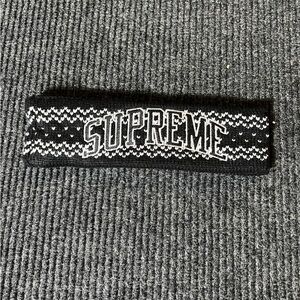 Supreme x New Era Arc Black and White Knit Headband
